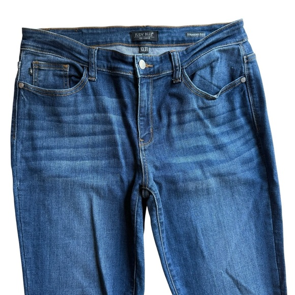 Judy Blue Dahlia Denim Straight Leg Jeans Blue Size 13/31 #JB82356DK Mid rise - Picture 2 of 9